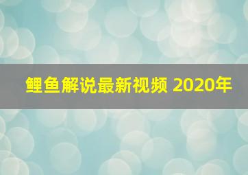 鲤鱼解说最新视频 2020年